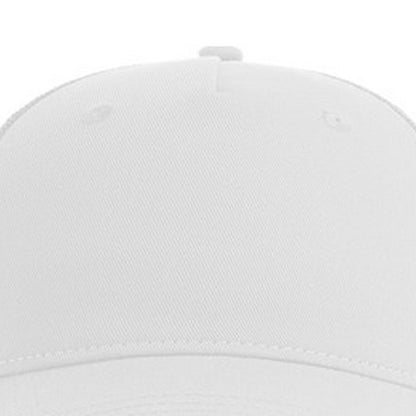 White - Side - Atlantis Unisex Adult Zion 6 Panel Recycled Trucker Cap