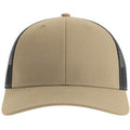 Khaki-Black - Front - Atlantis Unisex Adult Bryce 5 Panel Trucker Cap