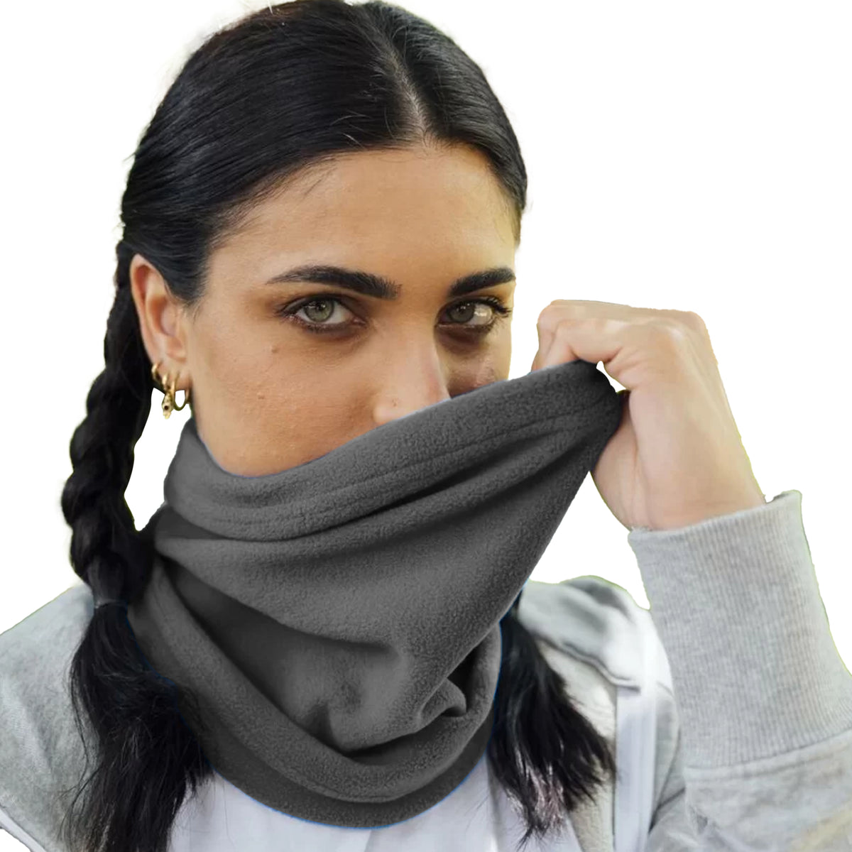 Dark Grey - Side - Atlantis Unisex Adult Hotty Fleece Neck Warmer
