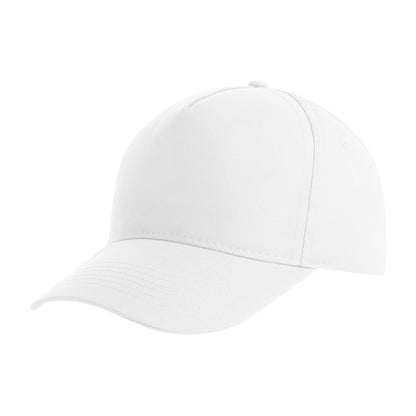 White - Front - Atlantis Recy Five Recycled Polyester Baseball Cap