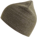 Olive - Side - Atlantis Unisex Adult Shine Reflective Recycled Short Beanie