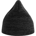 Black - Back - Atlantis Unisex Adult Shine Reflective Recycled Short Beanie