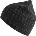 Black - Side - Atlantis Unisex Adult Shine Reflective Recycled Short Beanie