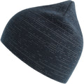 Navy - Side - Atlantis Unisex Adult Shine Reflective Recycled Short Beanie