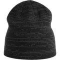 Black - Front - Atlantis Unisex Adult Shine Reflective Recycled Short Beanie