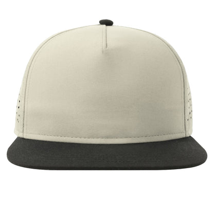 Light Grey-Black - Front - Atlantis Unisex Adult Bank 5 Panel Recycled Snapback Cap