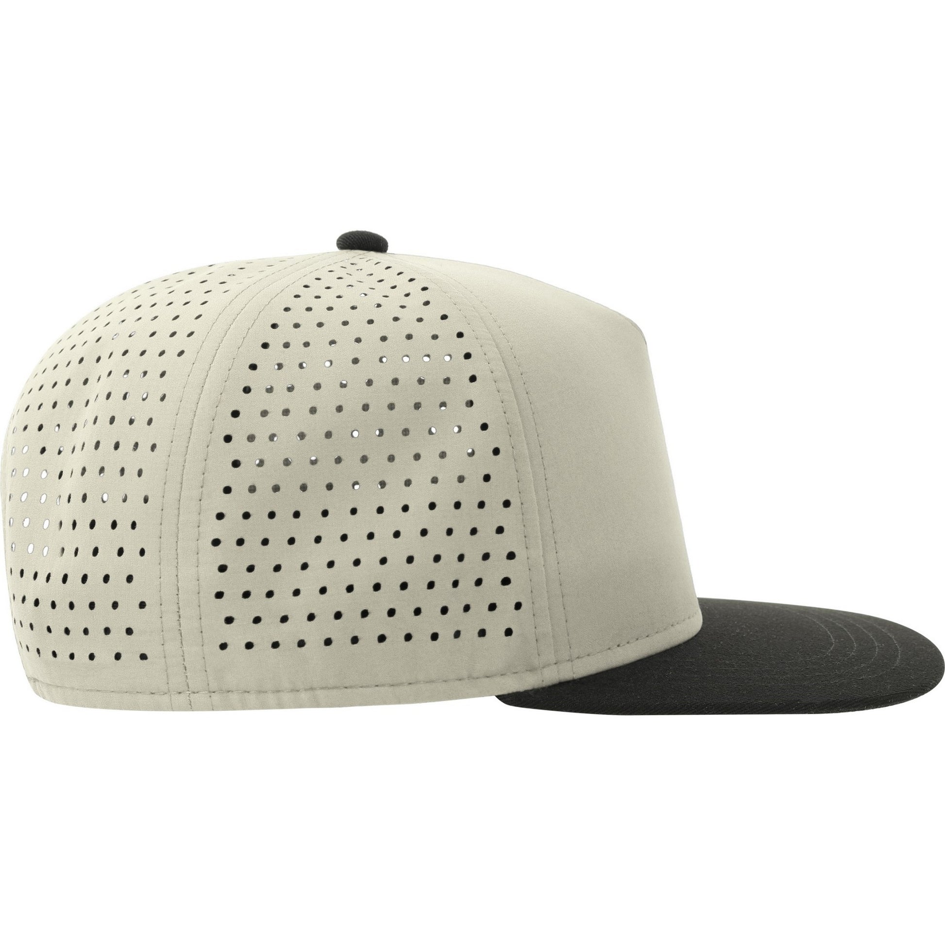 Light Grey-Black - Lifestyle - Atlantis Unisex Adult Bank 5 Panel Recycled Snapback Cap