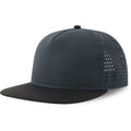 Navy-Black - Side - Atlantis Unisex Adult Bank 5 Panel Recycled Snapback Cap