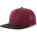 Burgundy-Black - Side - Atlantis Unisex Adult Bank 5 Panel Recycled Snapback Cap