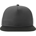 Dark Grey-Black - Front - Atlantis Unisex Adult Bank 5 Panel Recycled Snapback Cap