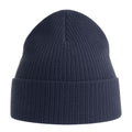 Navy - Back - Atlantis Unisex Adult Nelson Ribbed Organic Cotton Beanie