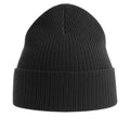 Black - Back - Atlantis Unisex Adult Nelson Ribbed Organic Cotton Beanie