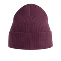 Burgundy - Back - Atlantis Unisex Adult Nelson Ribbed Organic Cotton Beanie