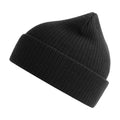 Black - Front - Atlantis Unisex Adult Nelson Ribbed Organic Cotton Beanie