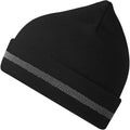 Black - Side - Atlantis Unisex Adult Workout Recycled Hi-Vis Beanie