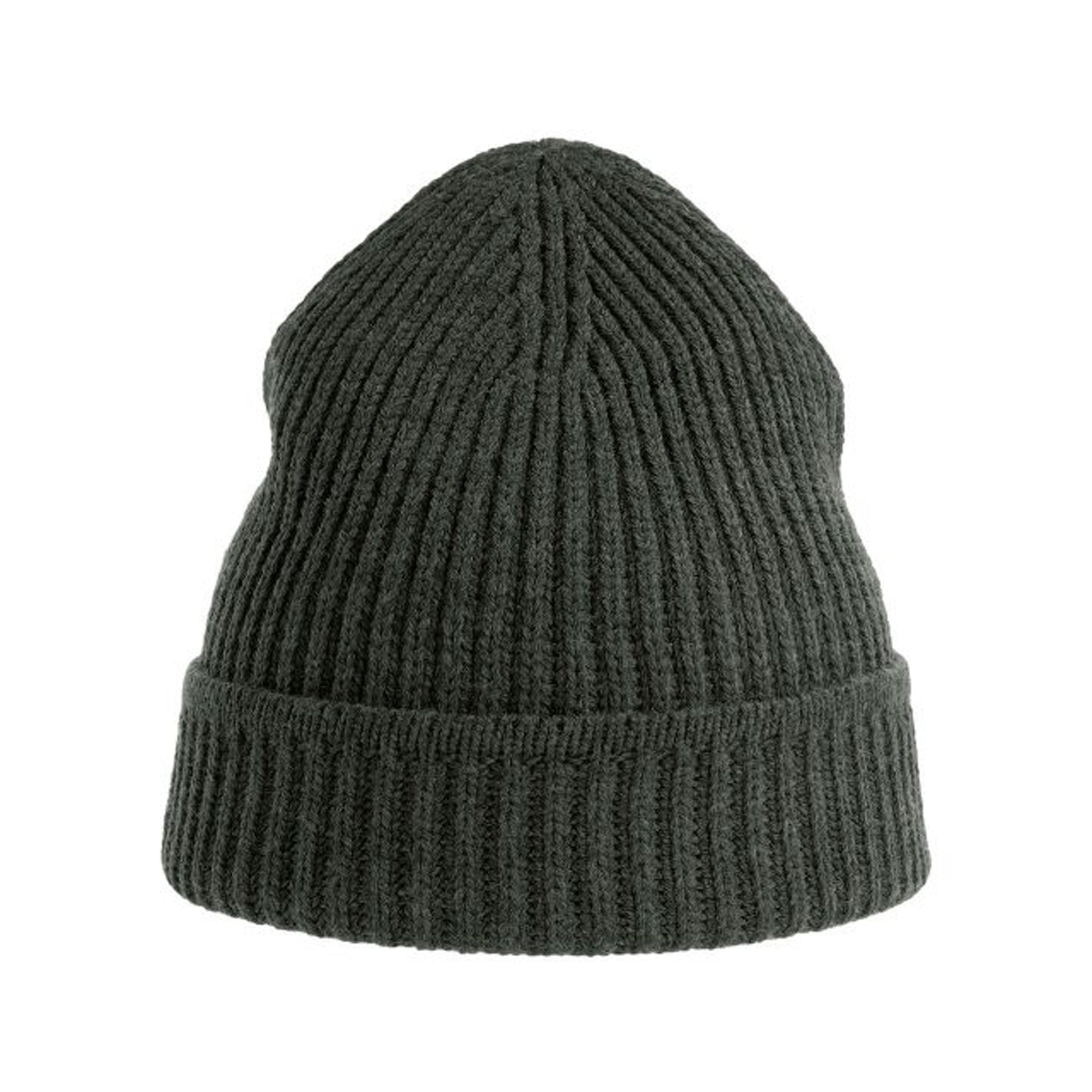 Dark Grey Melange - Back - Atlantis Unisex Adult Maple Ribbed Recycled Beanie