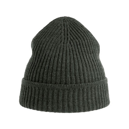 Dark Grey Melange - Back - Atlantis Unisex Adult Maple Ribbed Recycled Beanie