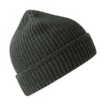 Dark Grey Melange - Side - Atlantis Unisex Adult Maple Ribbed Recycled Beanie