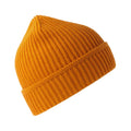 Mustard - Side - Atlantis Unisex Adult Maple Ribbed Recycled Beanie