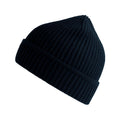 Navy - Front - Atlantis Unisex Adult Maple Ribbed Recycled Beanie
