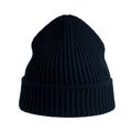 Navy - Back - Atlantis Unisex Adult Maple Ribbed Recycled Beanie