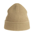 Beige - Back - Atlantis Unisex Adult Maple Ribbed Recycled Beanie