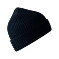 Navy - Side - Atlantis Unisex Adult Maple Ribbed Recycled Beanie