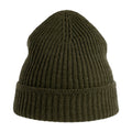 Olive - Back - Atlantis Unisex Adult Maple Ribbed Recycled Beanie