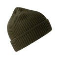 Olive - Side - Atlantis Unisex Adult Maple Ribbed Recycled Beanie