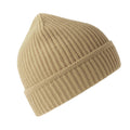 Beige - Side - Atlantis Unisex Adult Maple Ribbed Recycled Beanie