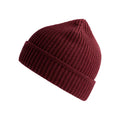 Burgundy Melange - Front - Atlantis Unisex Adult Maple Ribbed Recycled Beanie