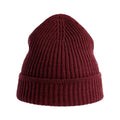 Burgundy Melange - Back - Atlantis Unisex Adult Maple Ribbed Recycled Beanie