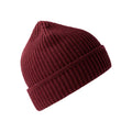 Burgundy Melange - Side - Atlantis Unisex Adult Maple Ribbed Recycled Beanie