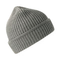 Light Grey Melange - Side - Atlantis Unisex Adult Maple Ribbed Recycled Beanie