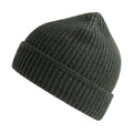 Dark Grey Melange - Front - Atlantis Unisex Adult Maple Ribbed Recycled Beanie