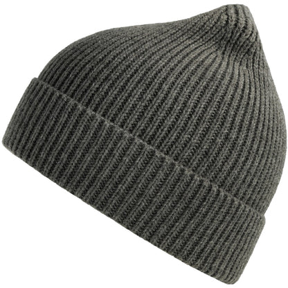 Dark Grey Melange - Side - Atlantis Unisex Adult Andy Recycled Polyester Beanie
