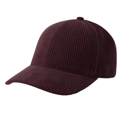 Burgundy - Front - Atlantis Unisex Adult Cordy S Corduroy Recycled Baseball Cap