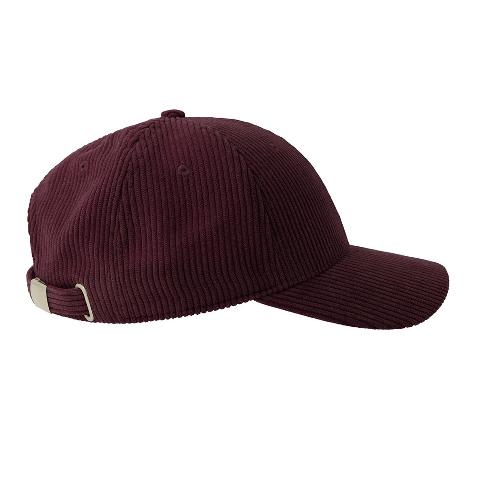 Burgundy - Side - Atlantis Unisex Adult Cordy S Corduroy Recycled Baseball Cap