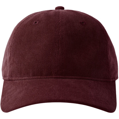 Burgundy - Side - Atlantis Unisex Adult Creep S Corduroy Recycled Baseball Cap