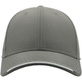 Grey - Front - Atlantis Estoril 6 Panel Jacquard Recycled Baseball Cap