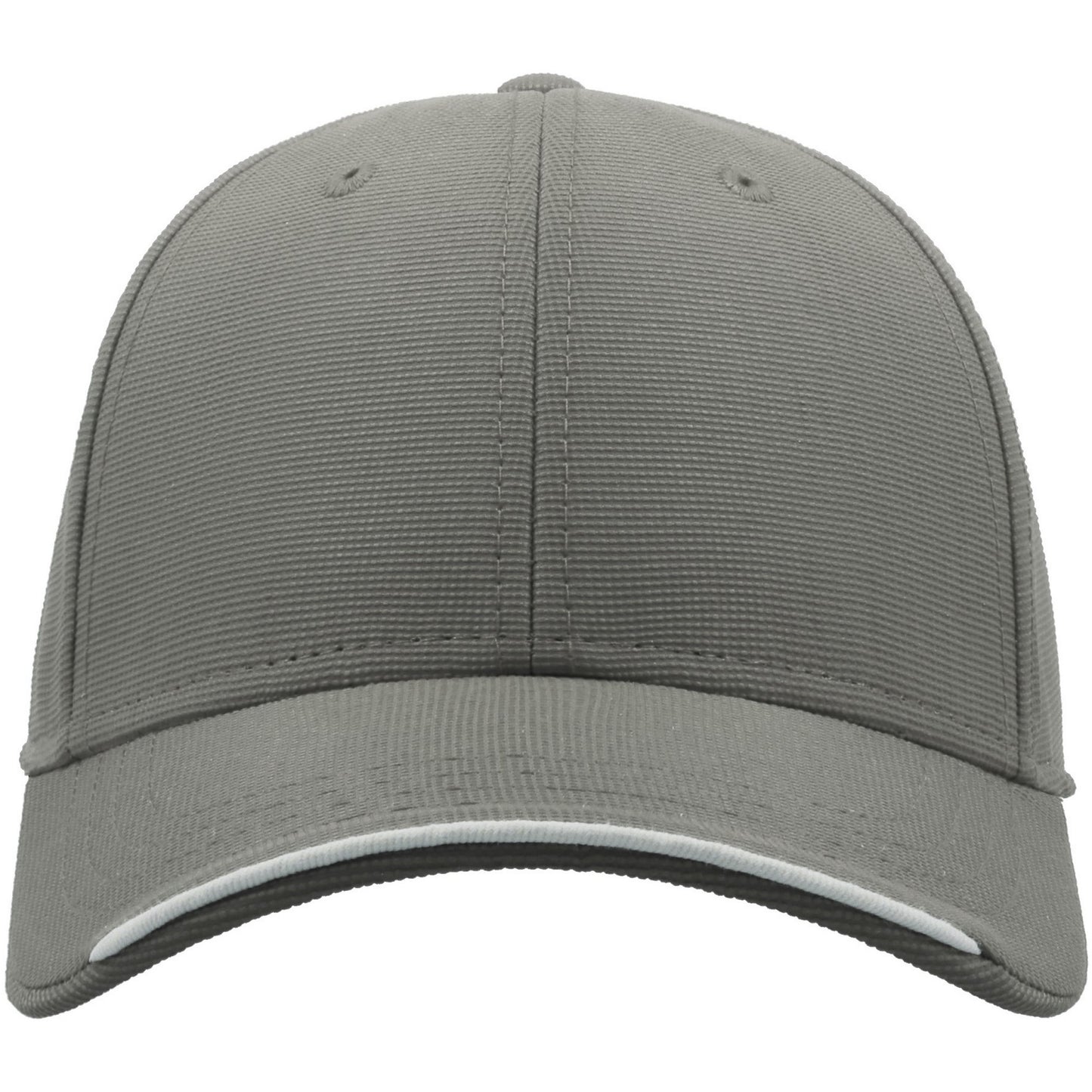 Grey - Front - Atlantis Estoril 6 Panel Jacquard Recycled Baseball Cap