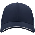 Navy - Front - Atlantis Estoril 6 Panel Jacquard Recycled Baseball Cap