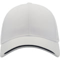 White - Front - Atlantis Estoril 6 Panel Jacquard Recycled Baseball Cap