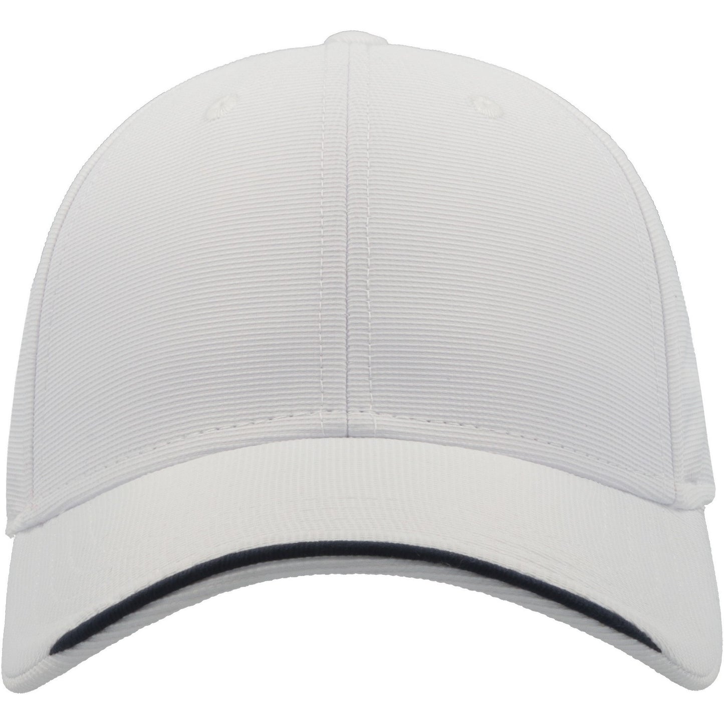 White - Front - Atlantis Estoril 6 Panel Jacquard Recycled Baseball Cap