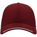 Burgundy - Front - Atlantis Estoril 6 Panel Jacquard Recycled Baseball Cap