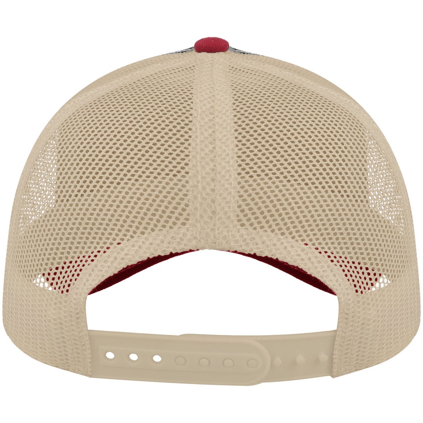 Navy-Burgundy-Khaki - Back - Atlantis Unisex Adult Rapper 5 Panel Canvas Recycled Trucker Cap