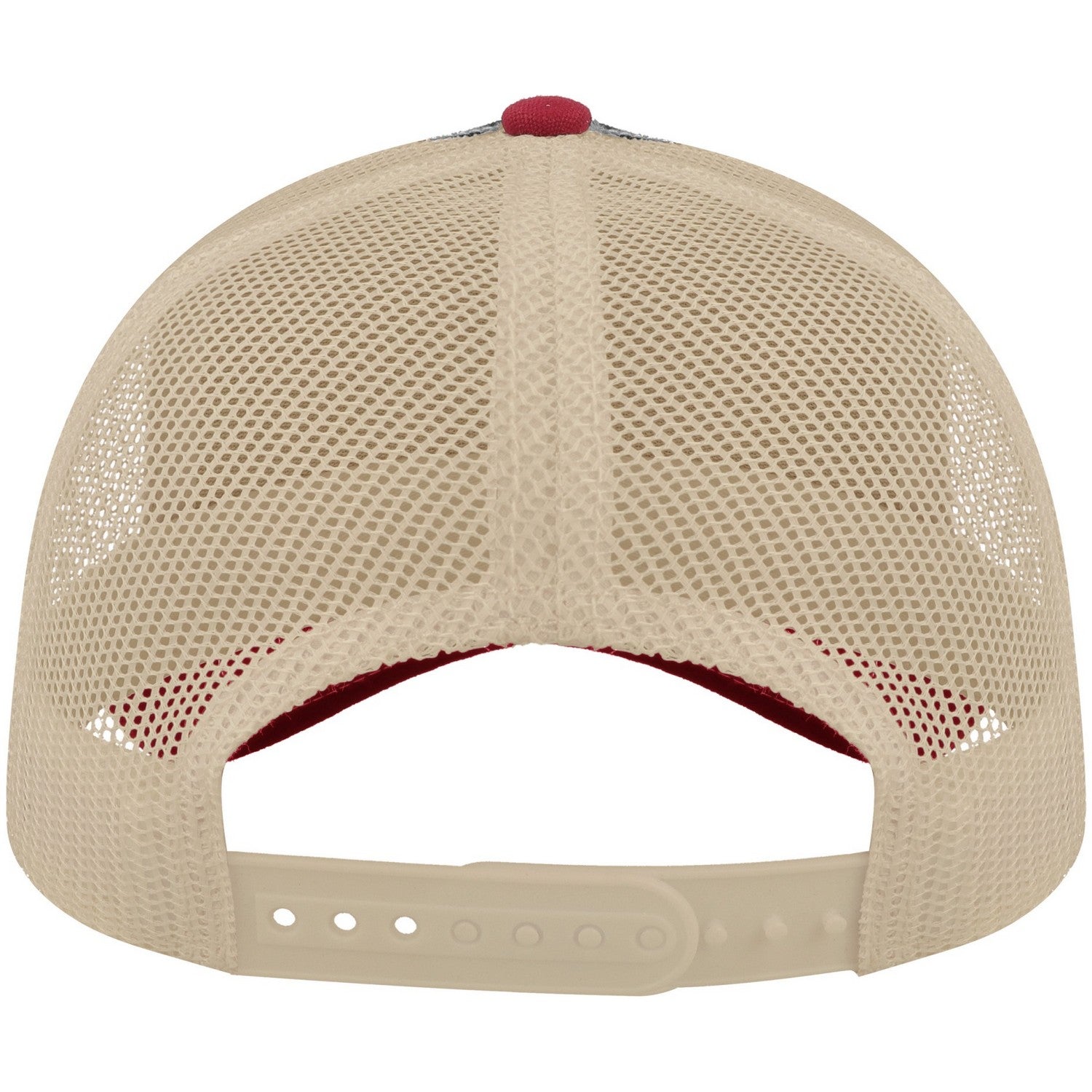 Navy-Burgundy-Khaki - Back - Atlantis Unisex Adult Rapper 5 Panel Canvas Recycled Trucker Cap