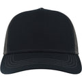 Navy-Dark Grey - Front - Atlantis Unisex Adult Rapper 5 Panel Canvas Recycled Trucker Cap