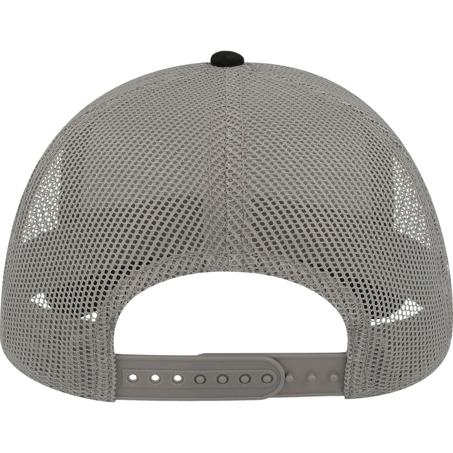Black-Grey - Back - Atlantis Unisex Adult Rapper 5 Panel Canvas Recycled Trucker Cap