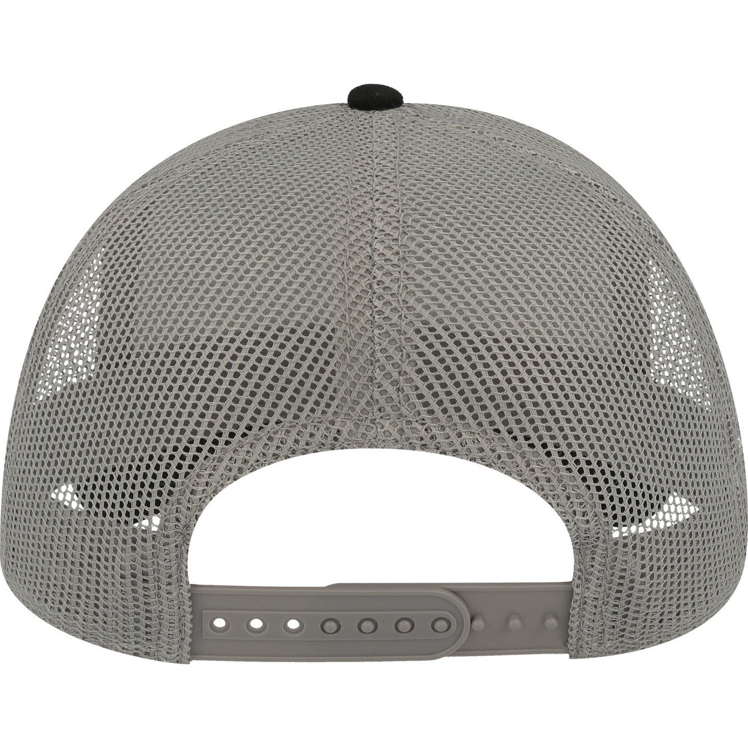 Black-Grey - Back - Atlantis Unisex Adult Rapper 5 Panel Canvas Recycled Trucker Cap